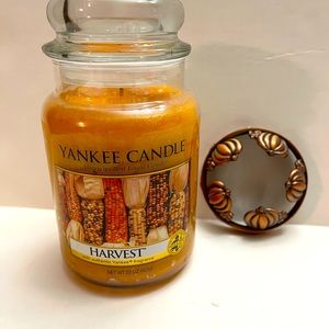 NWT Large Yankee Candle and pumpkin candle topper